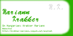 mariann krakker business card